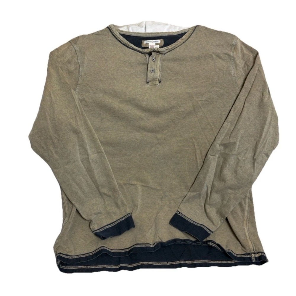 Carbon2Cobalt Mens L/S Cotton Henley Shirt Sz XL Hiking Outdoor Breathable Rust